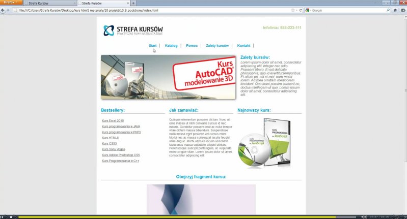 Wydawnictwo Strefa Kursów Kurs Budowa Stron W Html5 Kursy Internet 0335